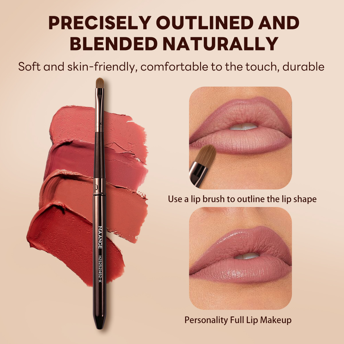 MAANGE Wholesale Custom OEM&ODM 2-in-1 Makeup Brush Concealer Brush Lip Brush Travel Portable  Professional Makeup Brush - 图片 9