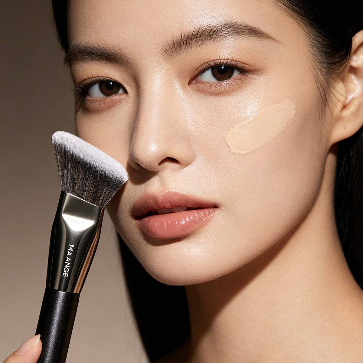 MAANGE Wholesale Custom Private Label Professional Single Makeup Brush  Foundation Loose Powder Blush Professional Makeup Brush - 图片 7