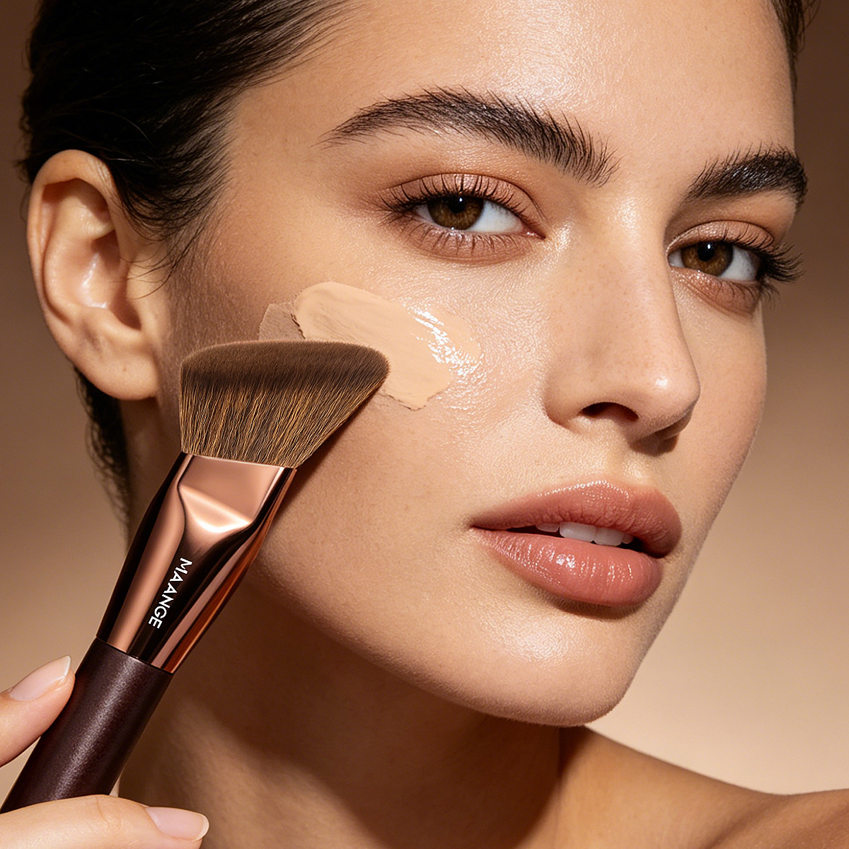 MAANGE Wholesale Private Label Single Makeup Brush  Foundation Loose Powder Blush Professional Foundation Makeup Brush - 图片 7