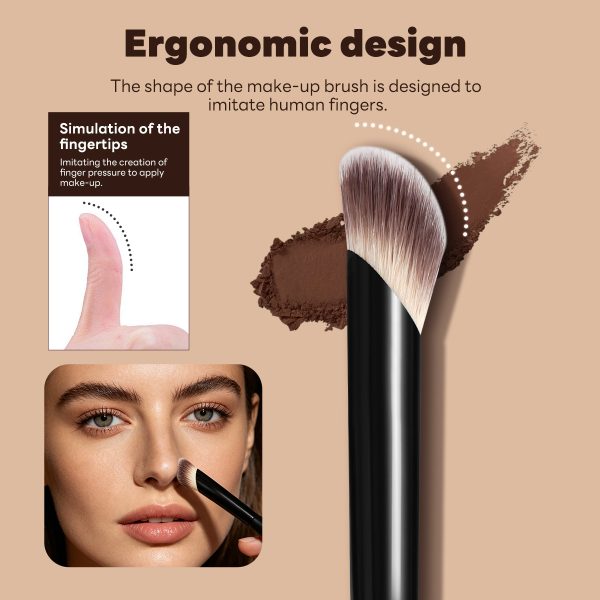 MAANGE Custom OEM&ODM Private Label 2 in 1 Makeup Brush Loose Powder Contour Blush Wholesale Professional Makeup Brush