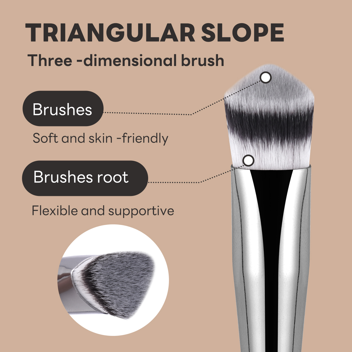 MAANGE Wholesale 5PCS Makeup Brush Set Foundation Loose Powder Blush Makeup Brushes Facial Makeup Brush Set - 图片 7