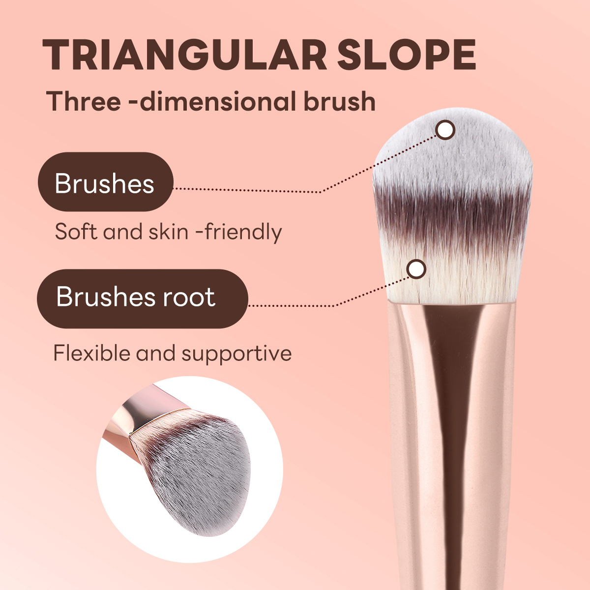 MAANGE Professional 5PCS Makeup Brush Set Foundation Loose Powder Blush Makeup Brushes Facial Makeup Brush Set - 图片 7