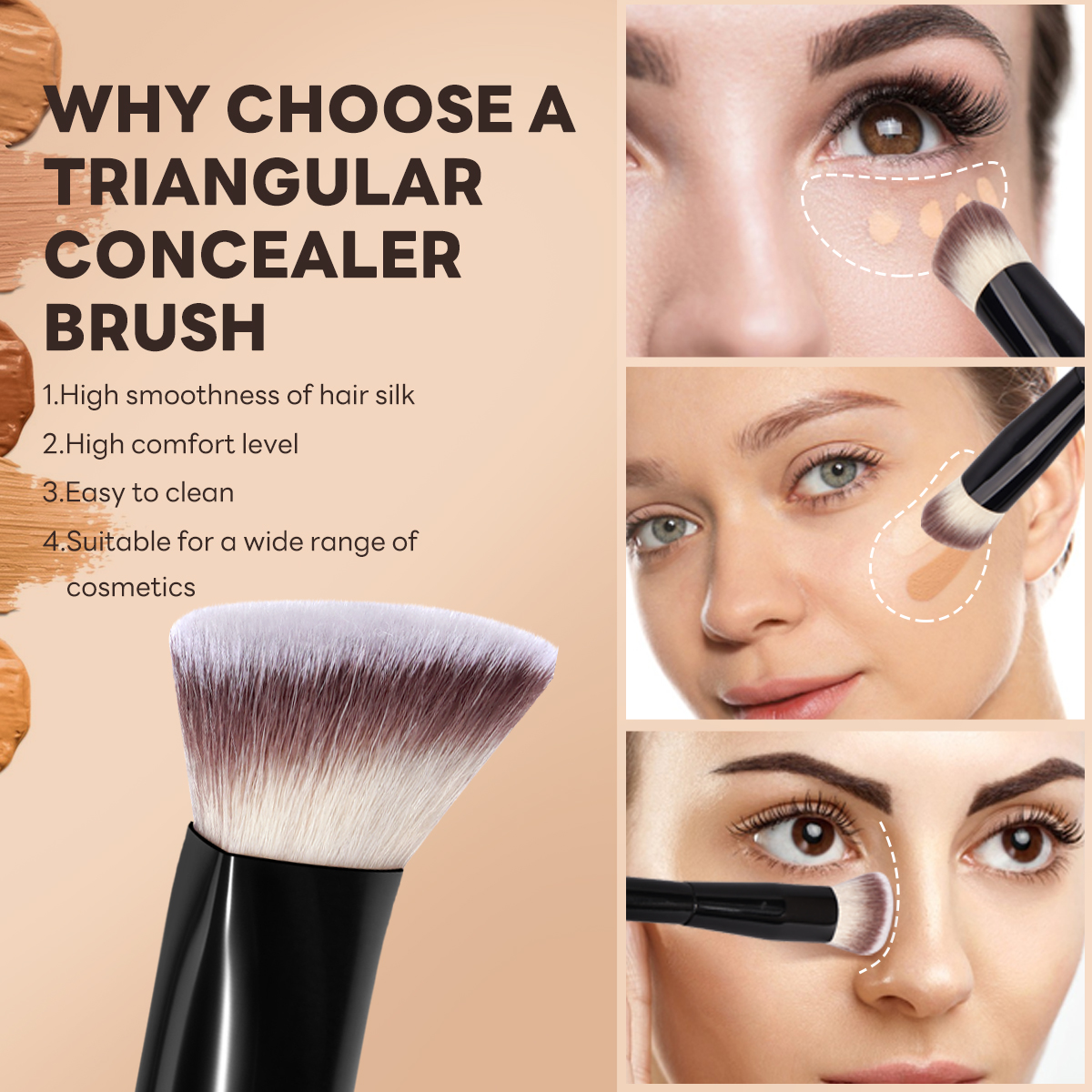 MAANGE Professional 5PCS Makeup Brush Set Foundation Loose Powder Blush Contour Makeup Brushes Facial Makeup Brush Kit - 图片 7
