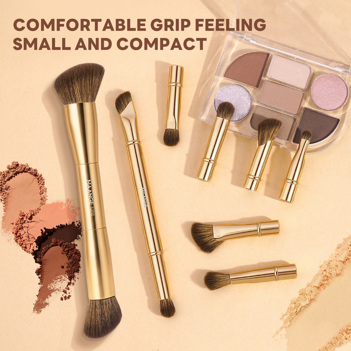 MAANGE New Arrival 8-in-1 Custom OEM&ODM 8-in-1 Single Makeup Brush High-quality Multi-purpose Professional Facial Makeup Brush - 图片 8