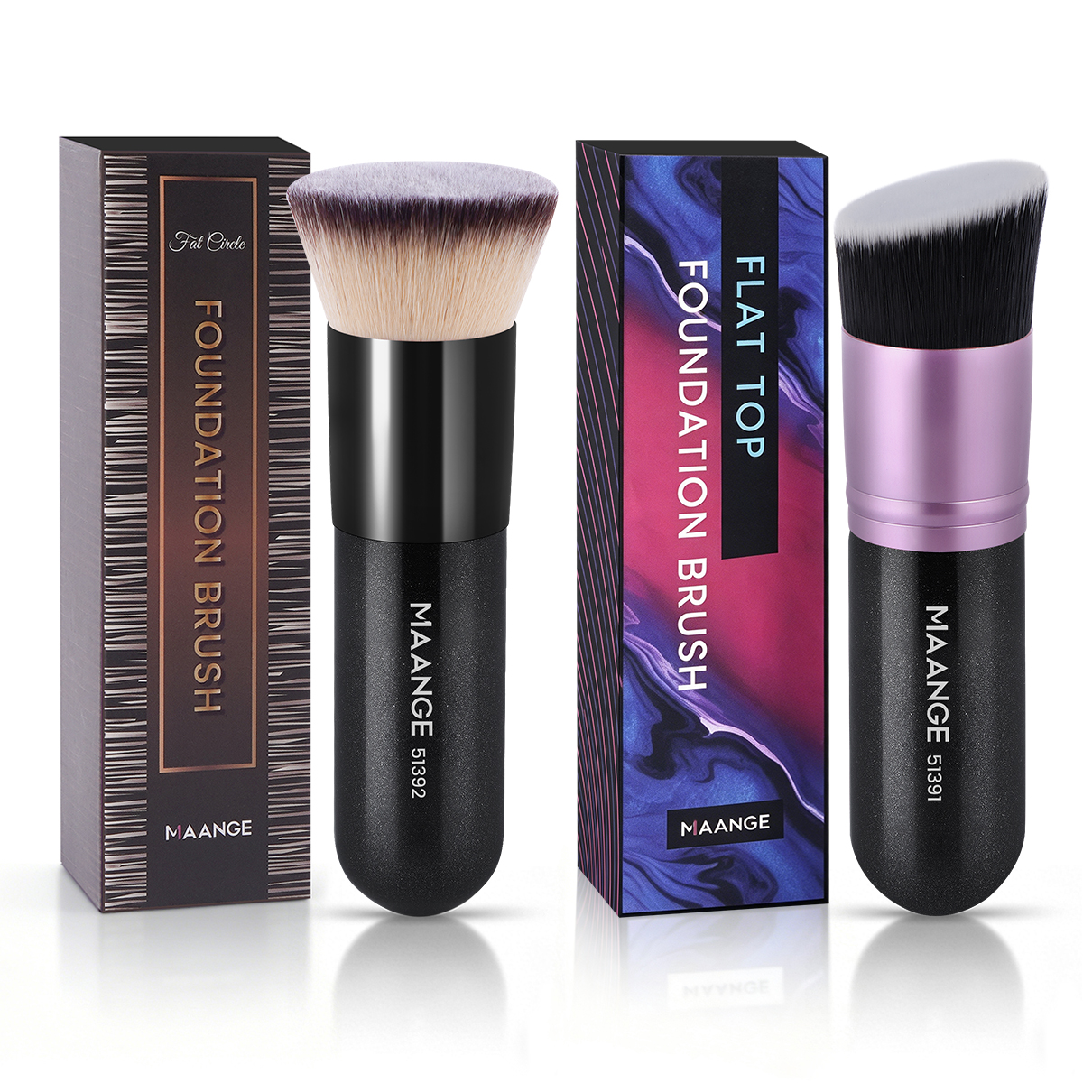 MAANGE  Wholesale 2pcs Makeup Brush Foundation Loose Powder Blush Professional Makeup Brush Set - 图片 1