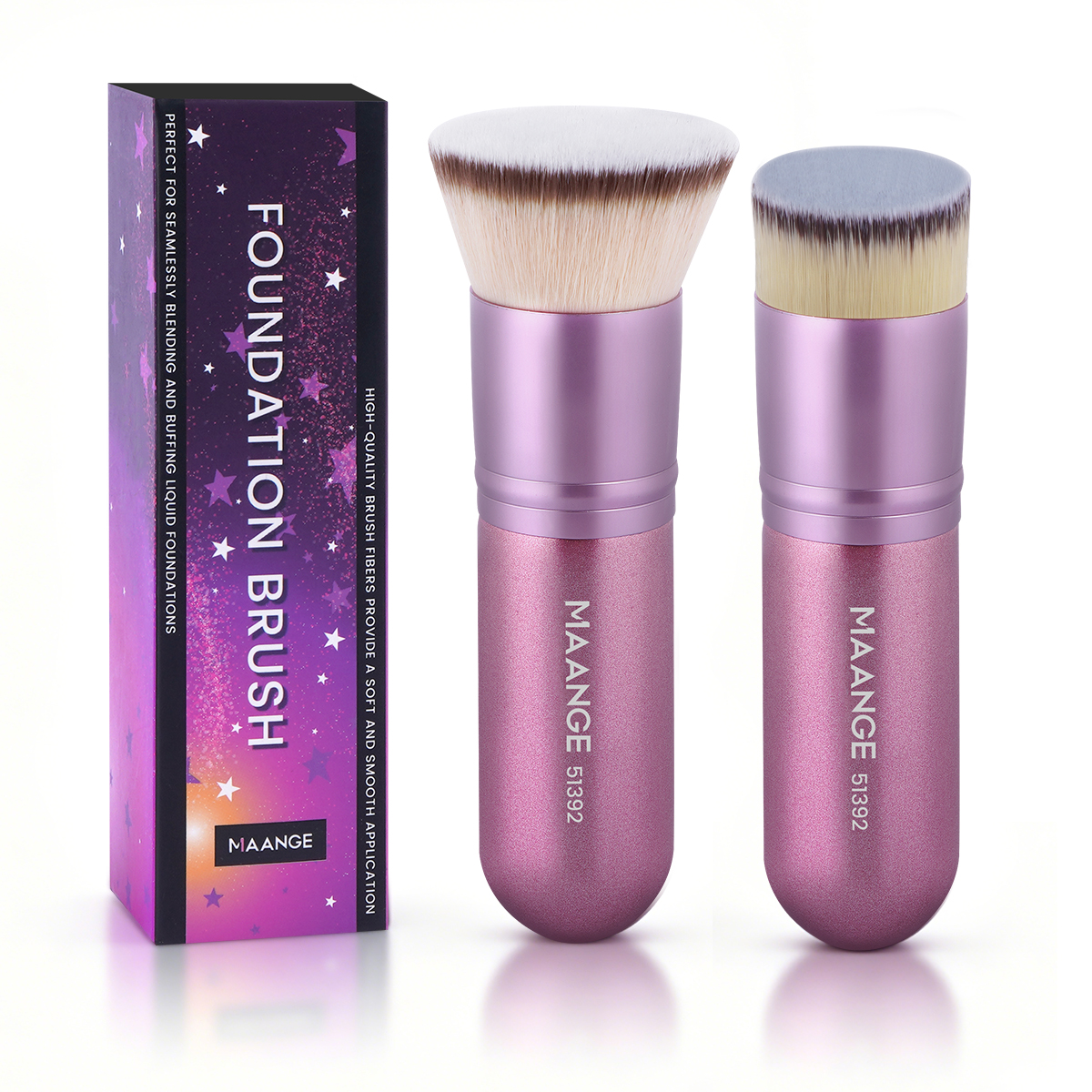 MAANGE  Wholesale 2pcs Makeup Brush Foundation Loose Powder Blush Contour Professional Makeup Brushes Set - 图片 1