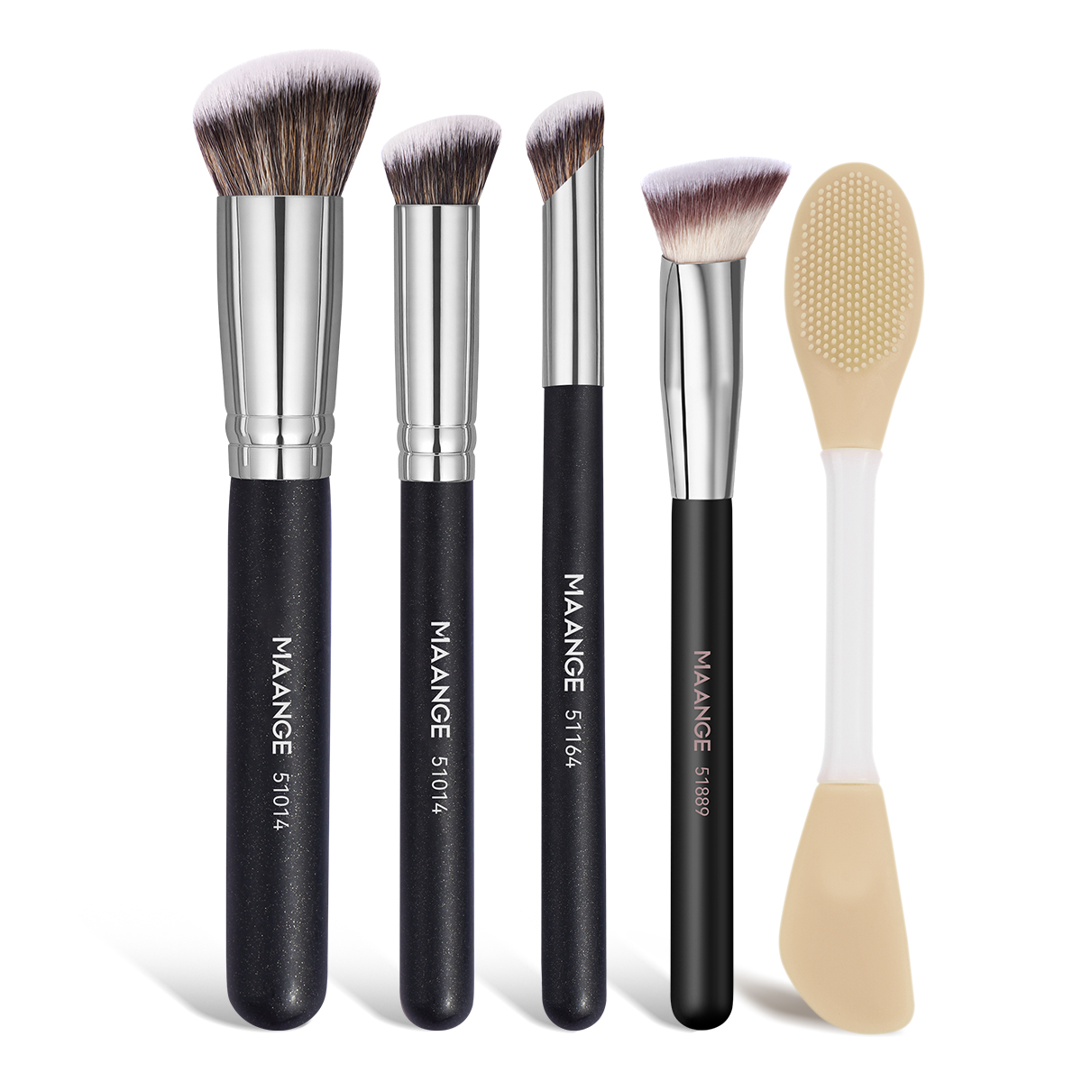 MAANGE Professional 5PCS Makeup Brush Set Foundation Loose Powder Blush Makeup Brushes Facial Makeup Brush Kit - 图片 1