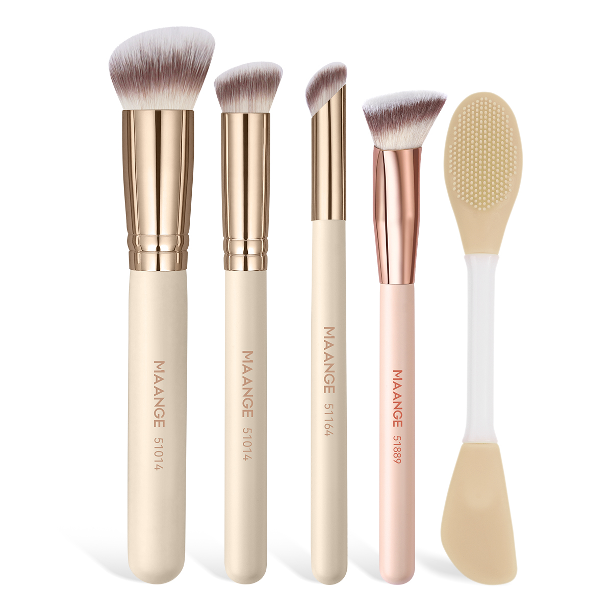 MAANGE Professional 5PCS Makeup Brush Set Foundation Loose Powder Blush Makeup Brushes Facial Makeup Brush Kit - 图片 1