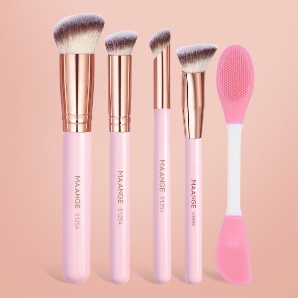 MAANGE Professional 5PCS Makeup Brush Set Foundation Loose Powder Blush Makeup Brushes Facial Makeup Brush Set