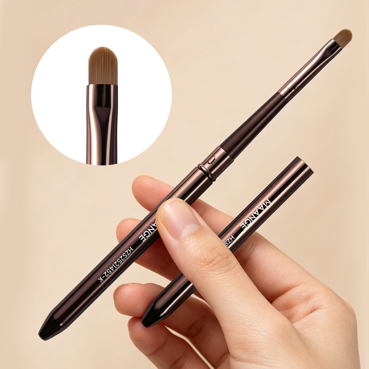 MAANGE Wholesale Custom OEM&ODM 2-in-1 Makeup Brush Concealer Brush Lip Brush Travel Portable  Professional Makeup Brush - 图片 3