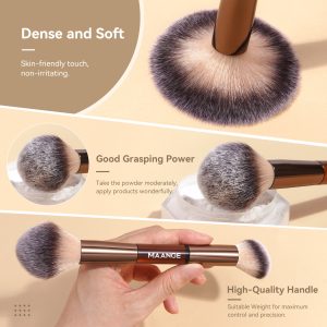 MAANGE Wholesale 7PCS Double-ended Makeup Brush Set 6PCS Powder Puff Makeup Bag Professional Facial Makeup Brush Set - 图片 4