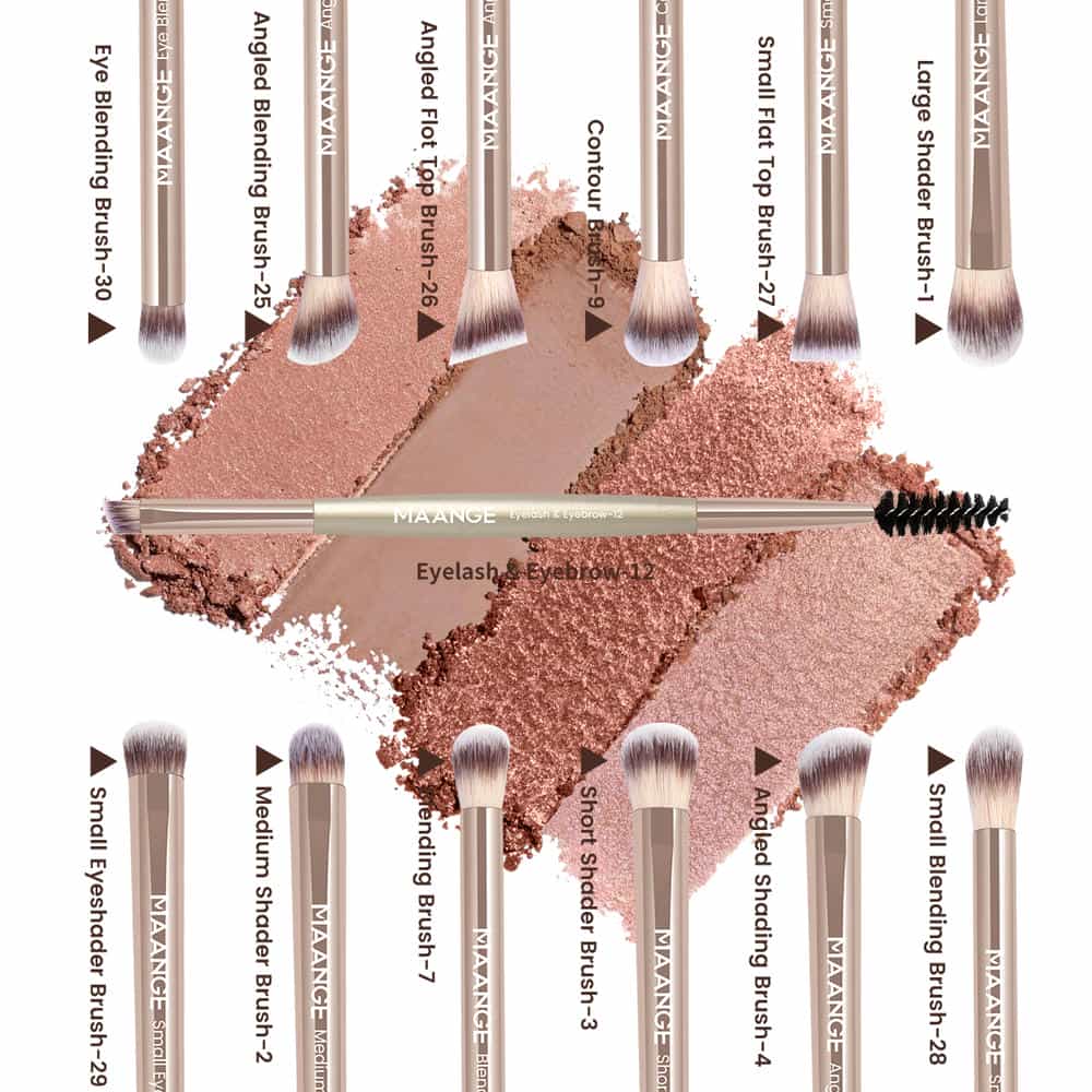 MAANGE Wholesale 16pcs Makeup Brush  Private Label Foundation Eyeshadow Blush Loose Powder Facial  Professional Makeup Brush Set - 图片 2