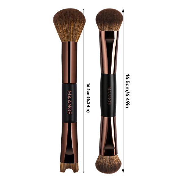 MAANGE Custom 2PCS Double-ended Makeup Brush Foundation Conture Concealer Loose Powder Facial Professional Makeup Brush Set