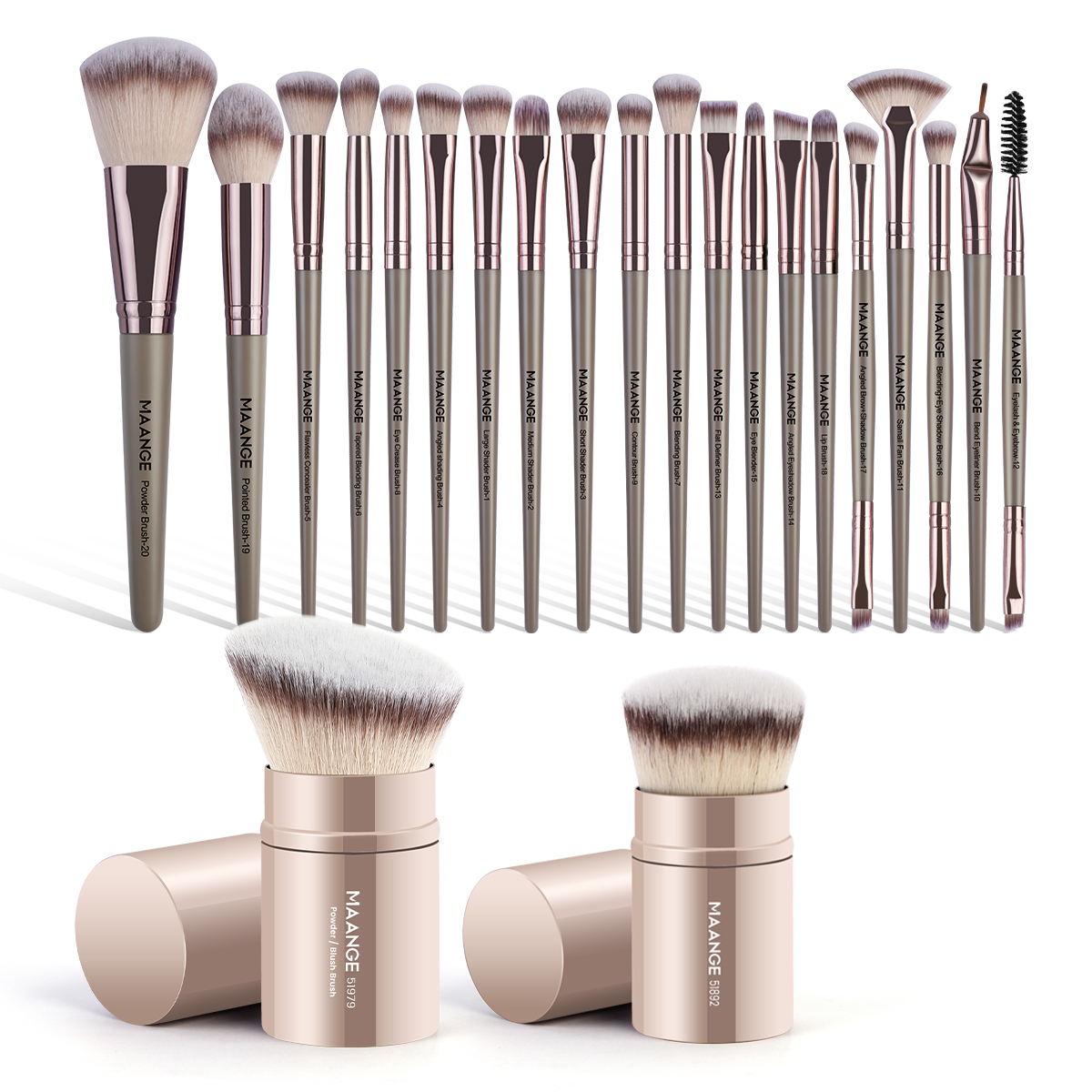 MAANGE 22pcs Makeup Brush Set  Foundation Contouring Eyeshadow Loose Powder Professional Custom Private Label Makeup Brush Set - 图片 1
