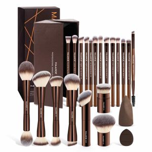 MAANGE Wholesale Private Label 20pcs Makeup Brush 2pcs Beauty Sponge Makeup Box Facial Professional Makeup Brush Set
