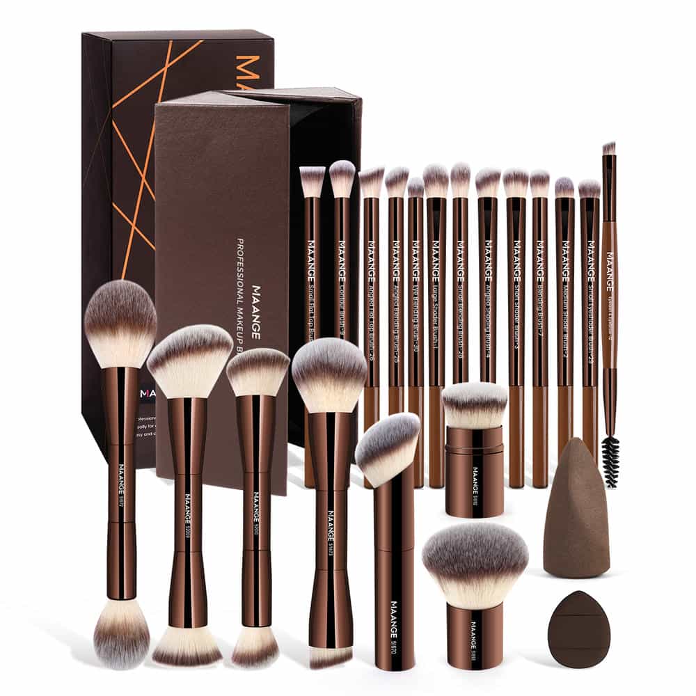 MAANGE  Wholesale  Private Label 20pcs Makeup Brush 2pcs Beauty Sponge Makeup Box Facial Professional Makeup Brush Set - 图片 1