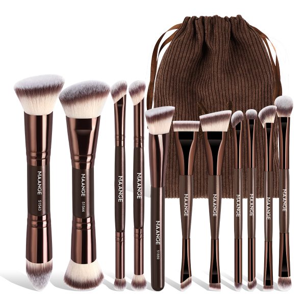 MAANGE Professional 11PCS  Makeup Brushes Makeup Bag Foundation Powder EyeShadows Makeup Tools Face Makeup Brushes Set