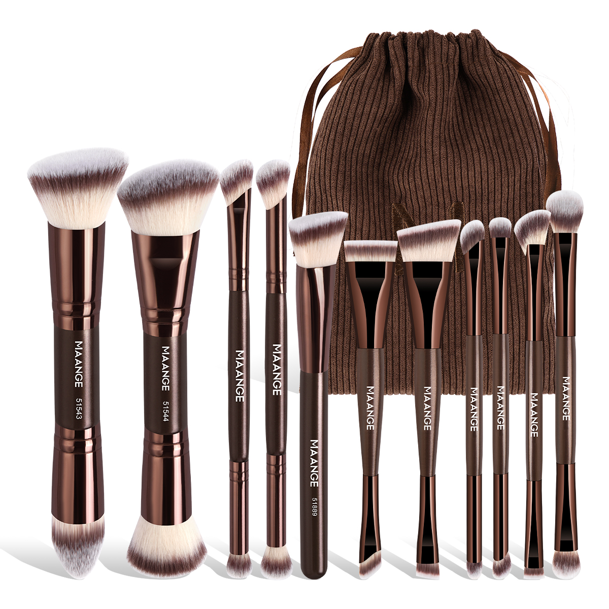 MAANGE Professional 11PCS  Makeup Brushes Makeup Bag Foundation Powder EyeShadows Makeup Tools Face Makeup Brushes Set - 图片 1