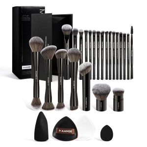 MAANGE Wholesale Custom OEM&ODM Exclusive 25PCS Makeup Brush Set 3PCS Powder Puff Storage Box Makeup Tools