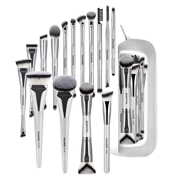 MAANGE Wholesale Private Label 15PCS Makeup Brush Set Foundation Loose Powder Eyeshadow Makeup Bag Makeup Tools Makeup Brush Kit