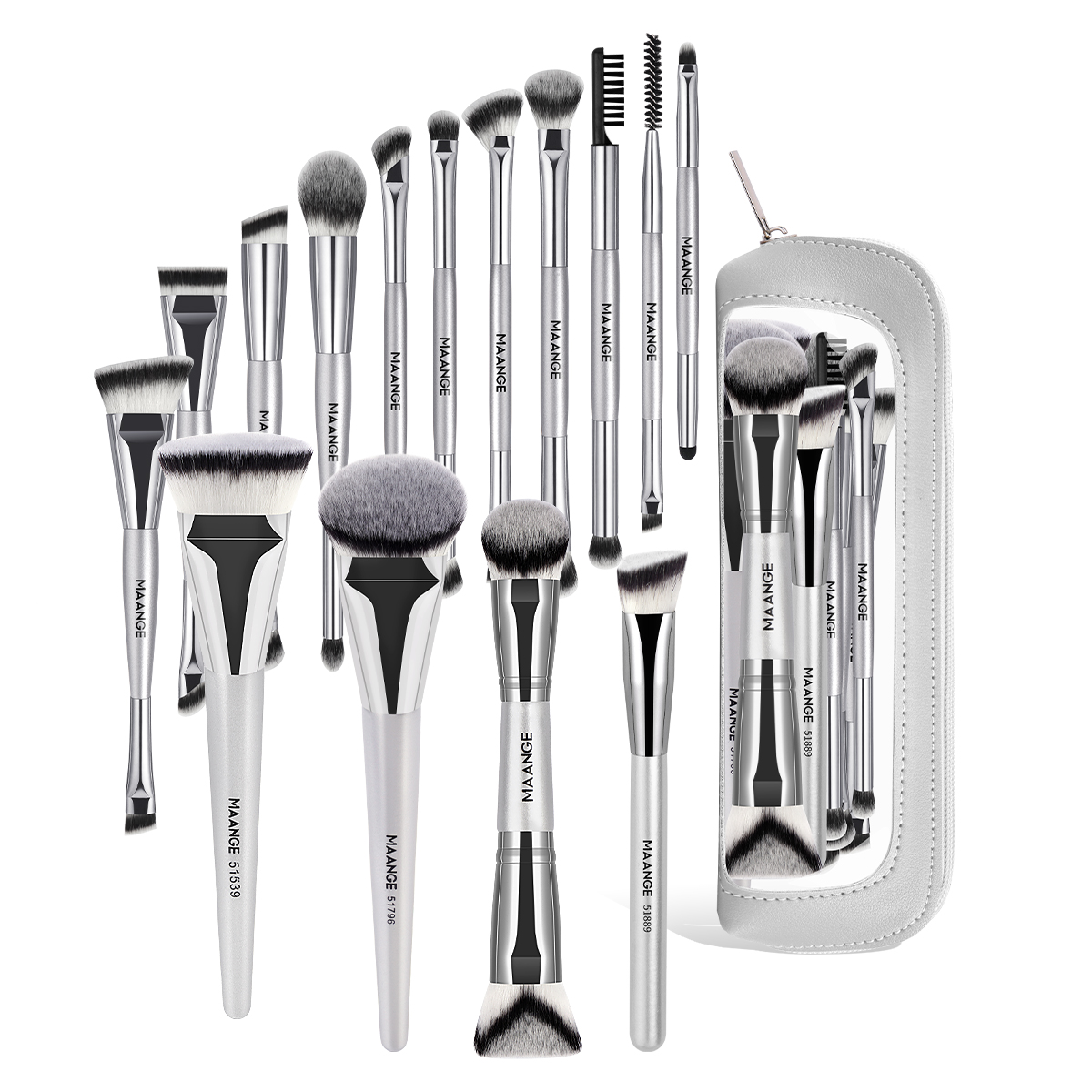 MAANGE Wholesale Private Label 15PCS Makeup Brush Set Foundation Loose Powder Eyeshadow Makeup Bag Makeup Tools Makeup Brush Kit - 图片 1