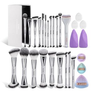 MAANGE Wholesale 21pcs Makeup Brushes 8pcs Powder Puff Foundation Concealer Blush Eyeshadow Professional Makeup Brush Set