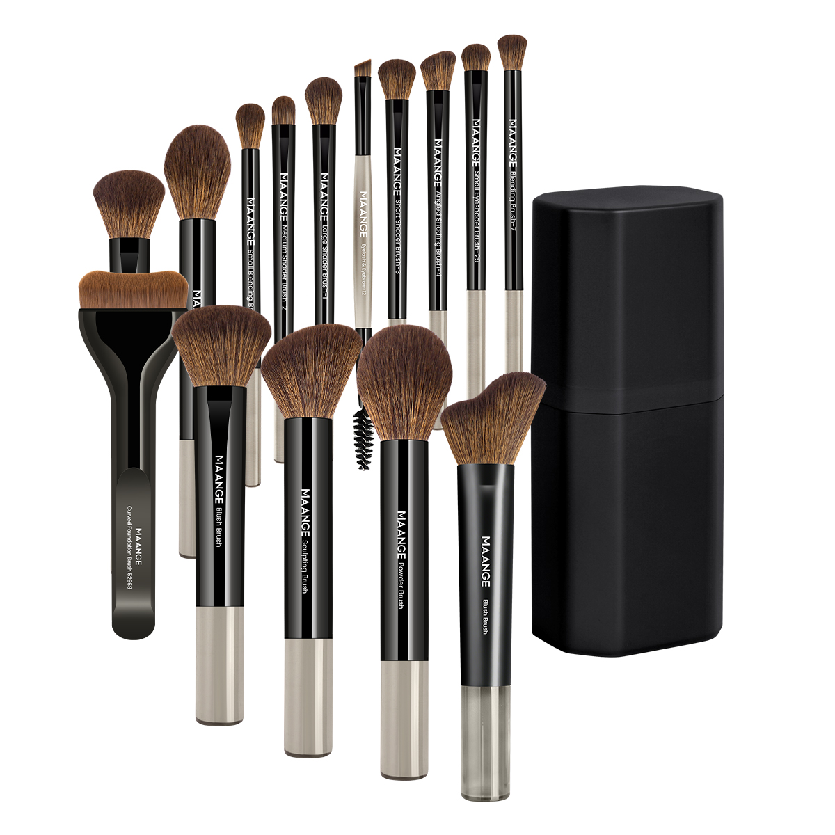 MAANGE Customization OEM&ODM 15PCS Cosmetics Brushes Storage Bucket  Makeup Tools Professional Makeup Brush Set - 图片 1