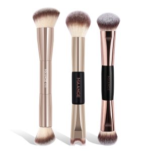 MAANGE Wholesale 3pcs Double-Ended Makeup Brush Foundation Cosmetic Brush Professional Private Label Facial Makeup Brushes Set
