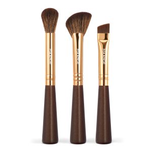 MAANGE Wholesale 3 Short-handled Eye Makeup Brushes Wooden Handles Custom OEM&ODM Makeup Brush Set
