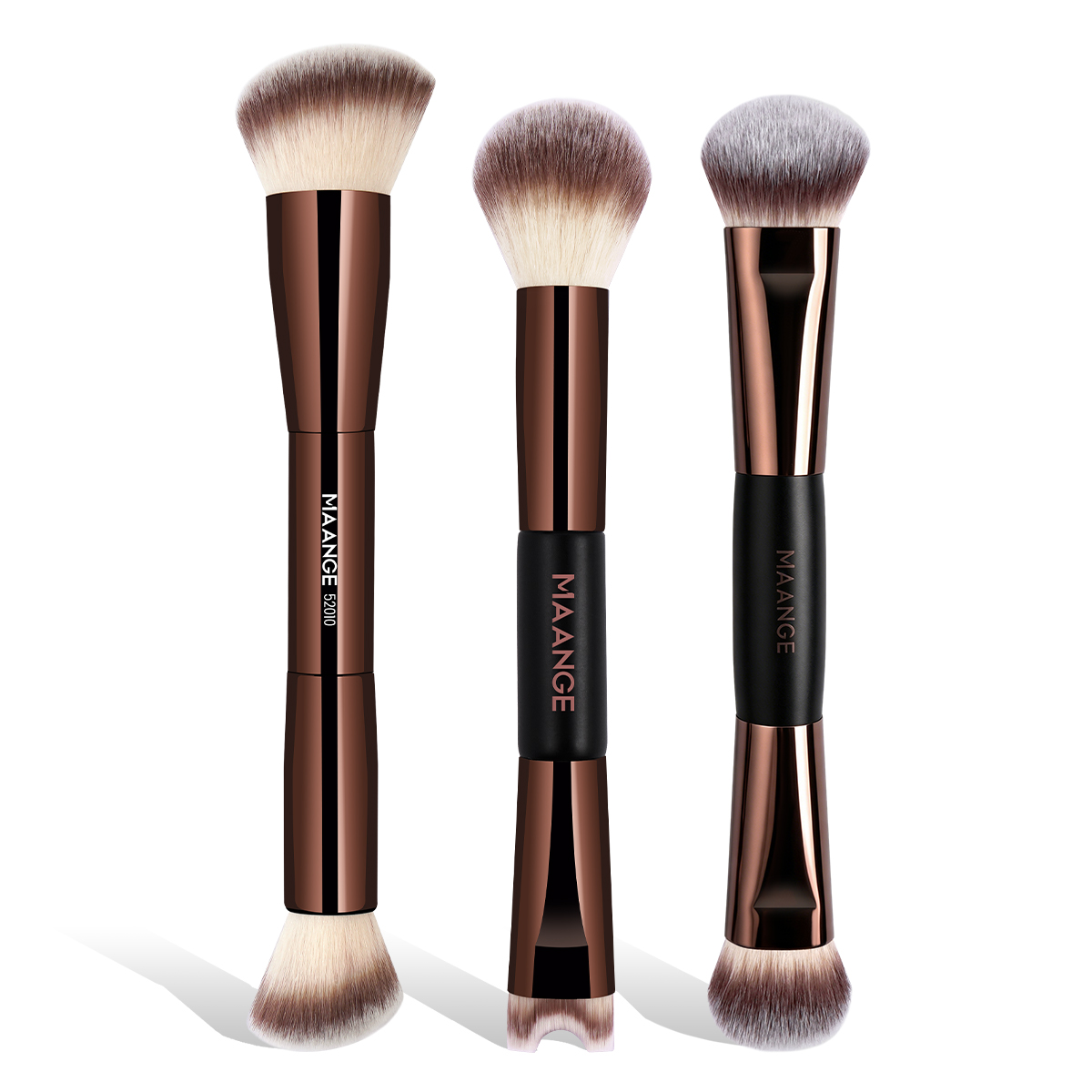 MAANGE 3pcs  Double-Ended Makeup Brush Foundation Cosmetic Brush Professional Private Label Concealer Makeup Brushes Set - 图片 1