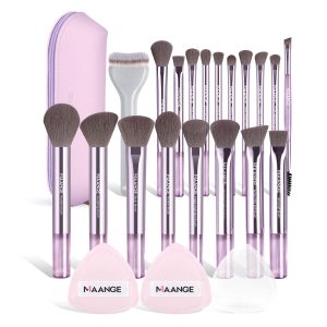 MAANGE 19pcs Private Label Luxury Makeup Brush OEM&ODM 2 Powder Puff Makeup Bag Facial Professional Makeup Brush Set