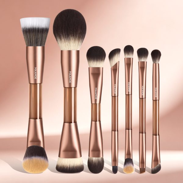 MAANGE Luxury 7pcs Double-Ended Makeup Brush Set Foundation Custom Logo Makeup Brushes 7pcs Professional Makeup Brush Set