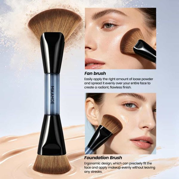 MAANGE Wholesale Private Label Single Double-ended Makeup Brush Foundation Loose Powder Blush Professional Makeup Brush Set