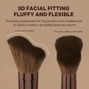 MAANGE Wholesale High Quality 3pcs  Makeup Brush Set  Foundation Loose Powder Contouring Professional Makeup Brush Kit - 图片 3