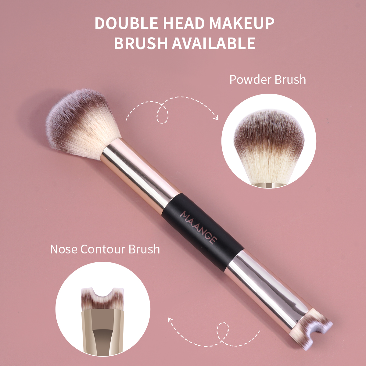 MAANGE Wholesale 3pcs Double-Ended Makeup Brush Foundation Cosmetic Brush Professional Private Label Facial Makeup Brushes Set - 图片 6