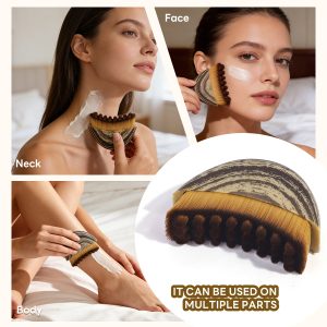 MAANGE Wholesale Heart-shaped Massager Lymphatic Contour Brush  Tongue-shaped Beauty Sponge Lymphatic Contour Brush Makeup Brush - 图片 4