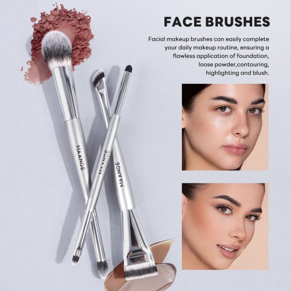 MAANGE  Wholesale  21pcs Makeup Brushes 8pcs Powder Puff Foundation Concealer Blush Eyeshadow Professional Makeup Brush Set