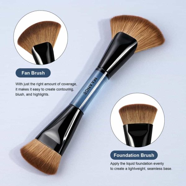 MAANGE Wholesale Private Label Single Double-ended Makeup Brush Foundation Loose Powder Blush Professional Makeup Brush Set