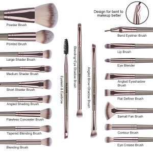 MAANGE 22pcs Makeup Brush Set  Foundation Contouring Eyeshadow Loose Powder Professional Custom Private Label Makeup Brush Set - 图片 5
