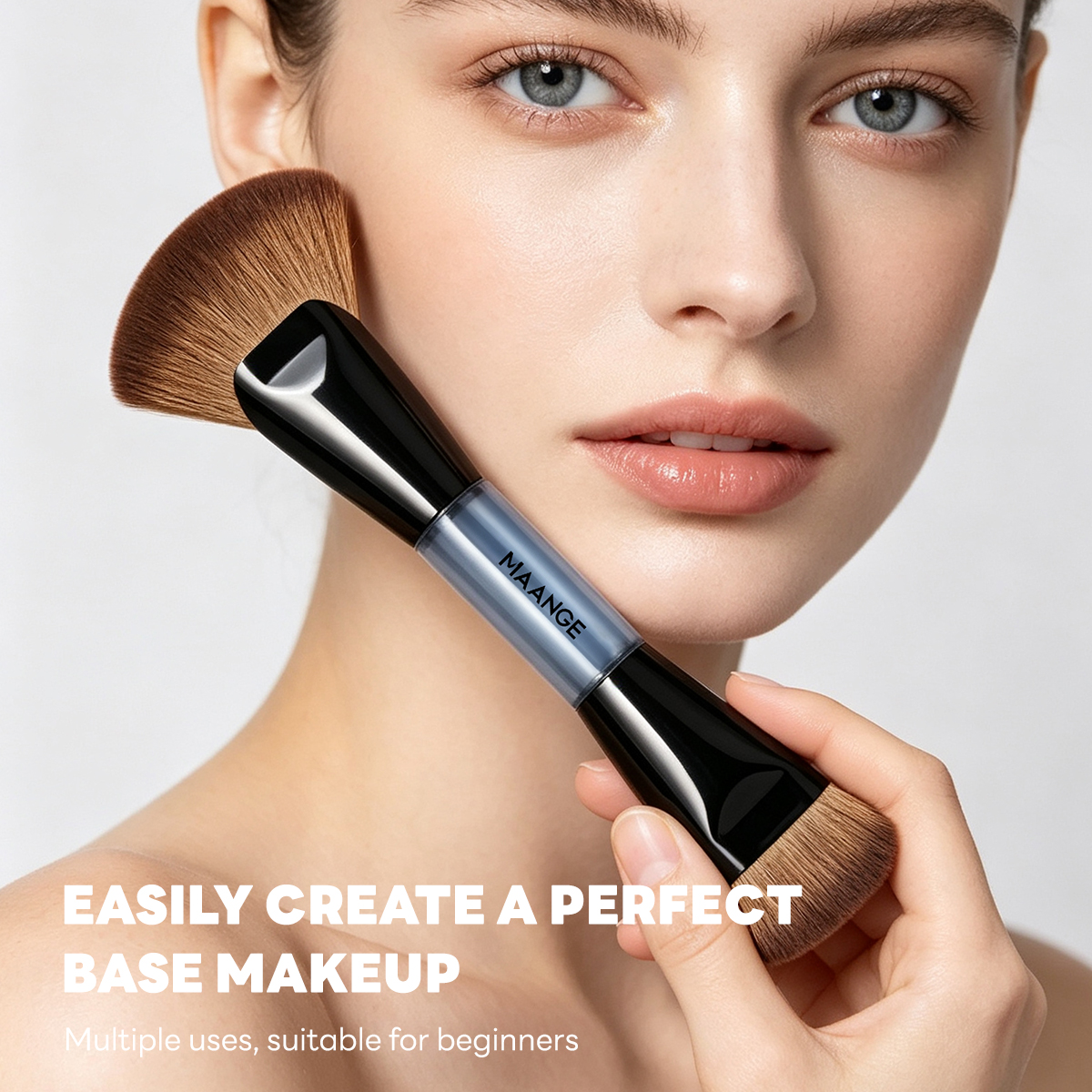 MAANGE Wholesale Private Label Single Double-ended Makeup Brush  Foundation Loose Powder Blush Professional Makeup Brush Set - 图片 2