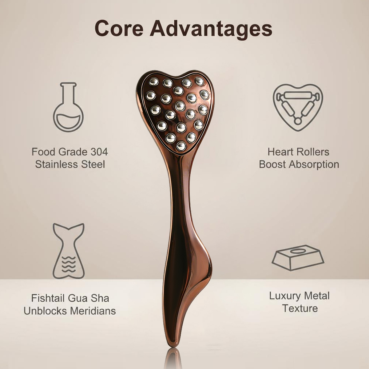 MAANGE Wholesale Heart-shaped Massager Lymphatic Contour Brush  Tongue-shaped Beauty Sponge Lymphatic Contour Brush Makeup Brush - 图片 5