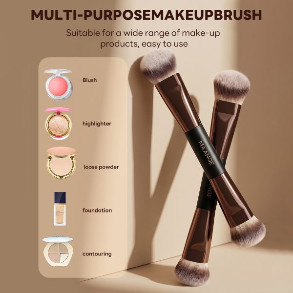 MAANGE 3pcs  Double-Ended Makeup Brush Foundation Cosmetic Brush Professional Private Label Concealer Makeup Brushes Set