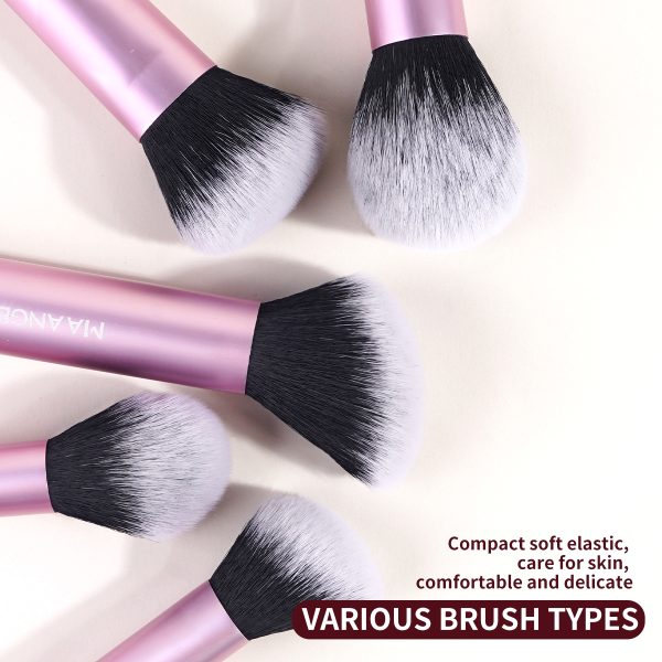 Maange Custom Professional New Arrival Soft Nylon Hair Makeup Brush Set 24pcs Makeup Brushes 12 Powder Puff Makeup Tools