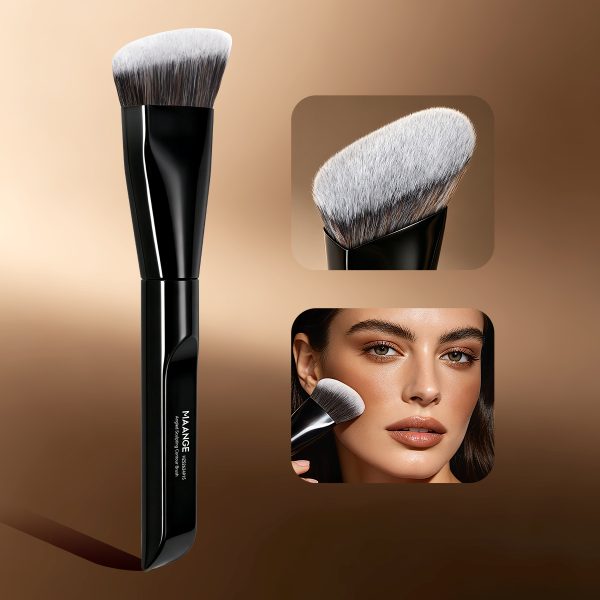 MAANGE Wholesale Custom Fluffy Sloping Makeup Brush 1pcs Powder Puff Fluffy Soft Fibers Professional Contour Makeup Brush