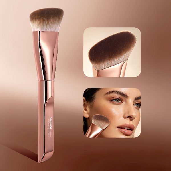 MAANGE Custom Logo OEM&ODM Single Sloping Makeup Brush 1pcs Powder Puff  Fluffy Soft Fibers Professional Contour  Makeup Brush