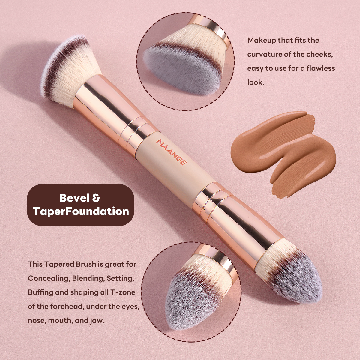 MAANGE Wholesale Private Label  21pcs Makeup Brushes 8pcs Powder Puff Foundation Concealer Blush Professional Brushes for Makeup - 图片 6