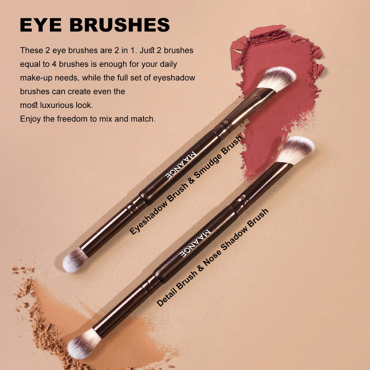MAANGE Professional 11PCS  Makeup Brushes Makeup Bag Foundation Powder EyeShadows Makeup Tools Face Makeup Brushes Set - 图片 4