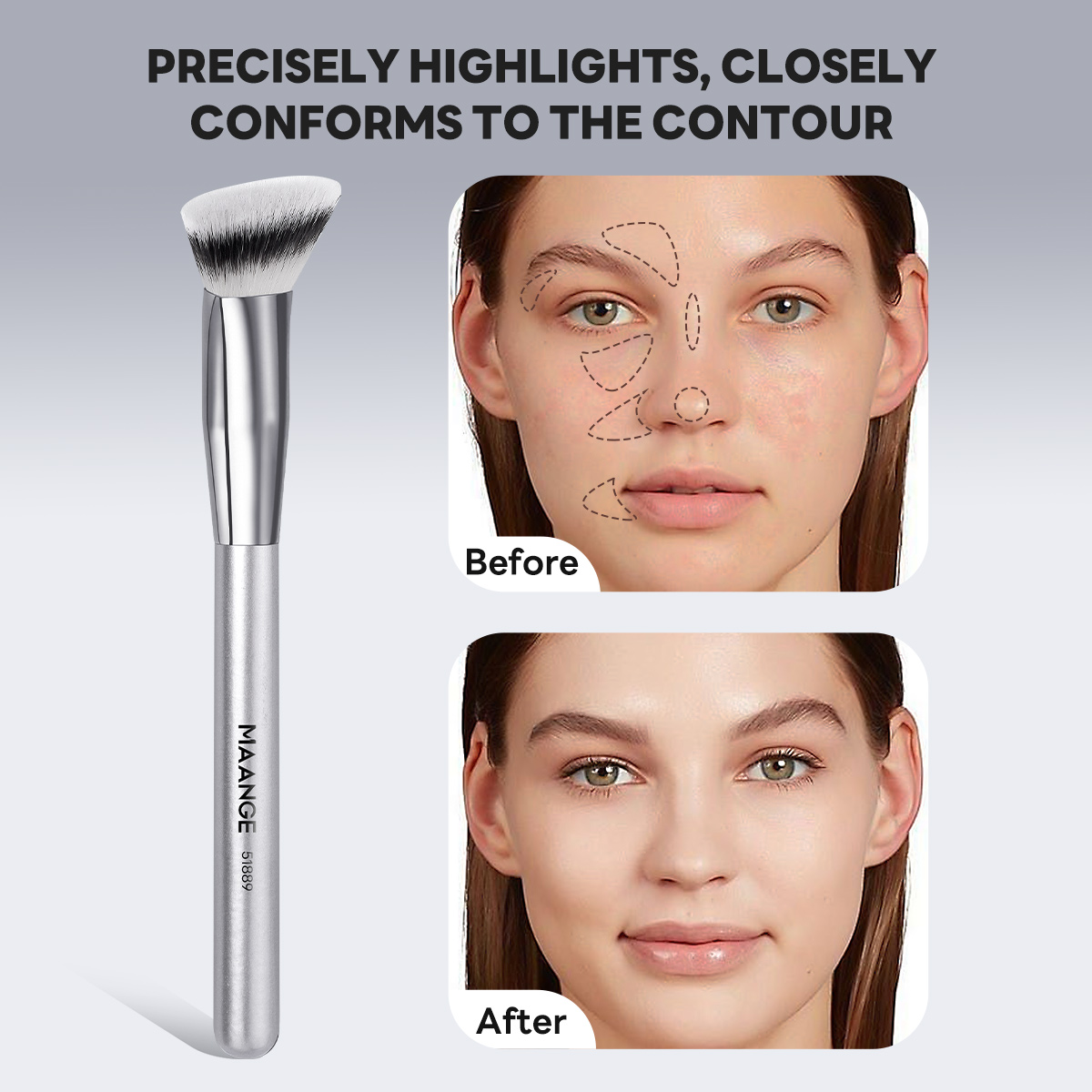 MAANGE  Wholesale  21pcs Makeup Brushes 8pcs Powder Puff Foundation Concealer Blush Eyeshadow Professional Makeup Brush Set - 图片 4
