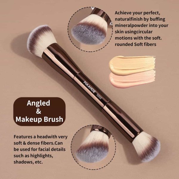 MAANGE 3pcs  Double-Ended Makeup Brush Foundation Cosmetic Brush Professional Private Label Concealer Makeup Brushes Set