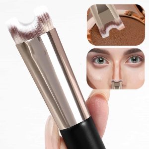 MAANGE Wholesale 3pcs Double-Ended Makeup Brush Foundation Cosmetic Brush Professional Private Label Facial Makeup Brushes Set - 图片 4